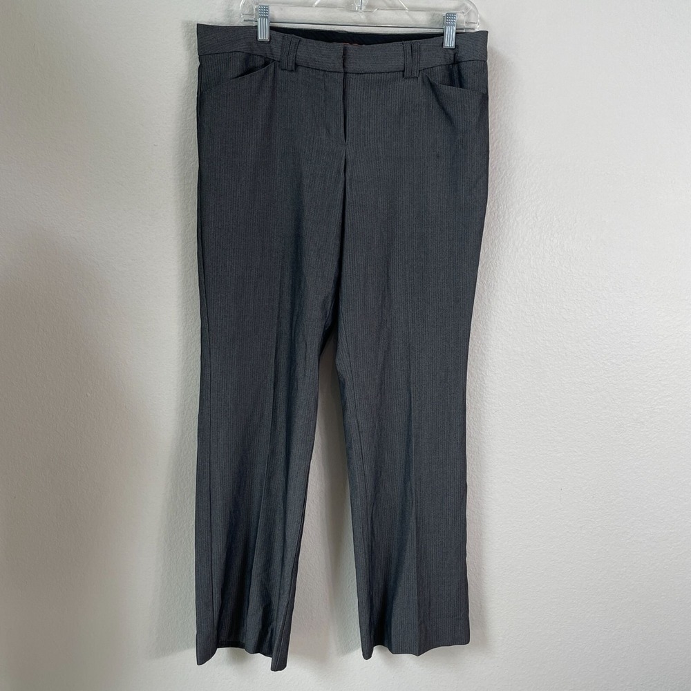 Express Editor Womens 10 Gray Herringbone Trousers Pants